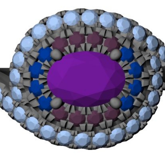 Sapphire diamond ring - Picture 7 of 8